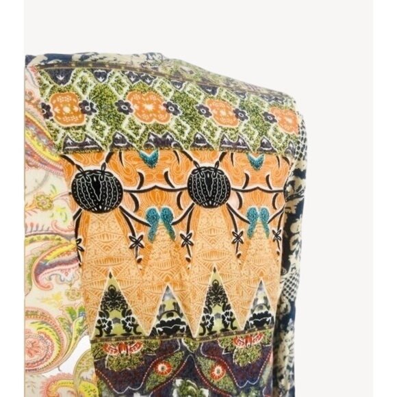 Artisan De Lux X Anthropologie Boho Paisley Asymmetrical Button Down Top - Picture 9 of 16